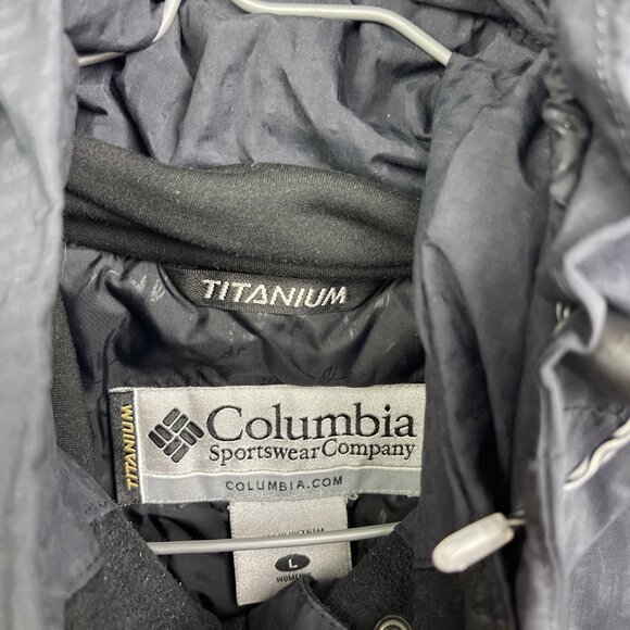 Columbia Titanium Hooded Jacket Women's L Black Omni-Tech Full Zip Waterproof - Picture 8 of 15